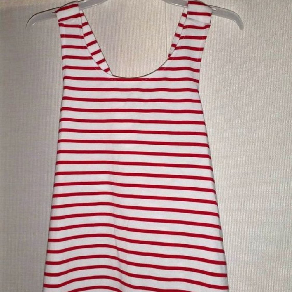 girls Tank Top red white striped  Back Strap  (14-16)  K-144